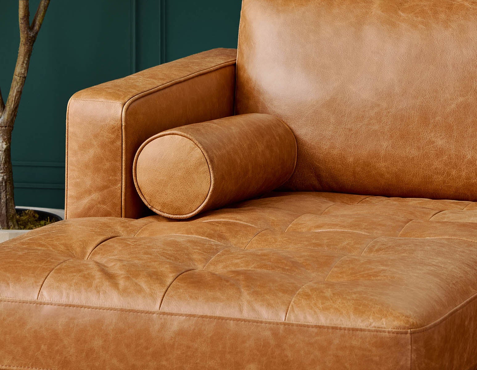 KINSEY canapé d'angle 100 % cuir, côté gauche moderne du milieu du siècle undefined
