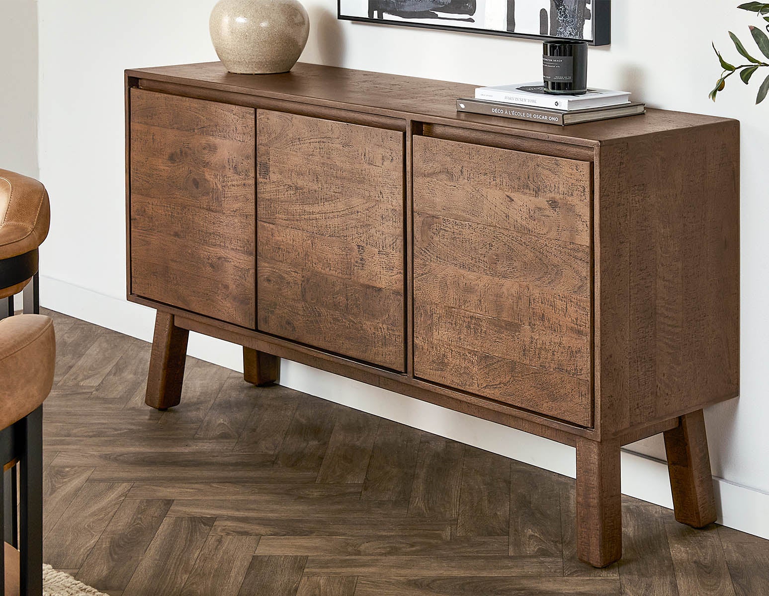 THESSALIA distressed solid mango wood sideboard undefined
