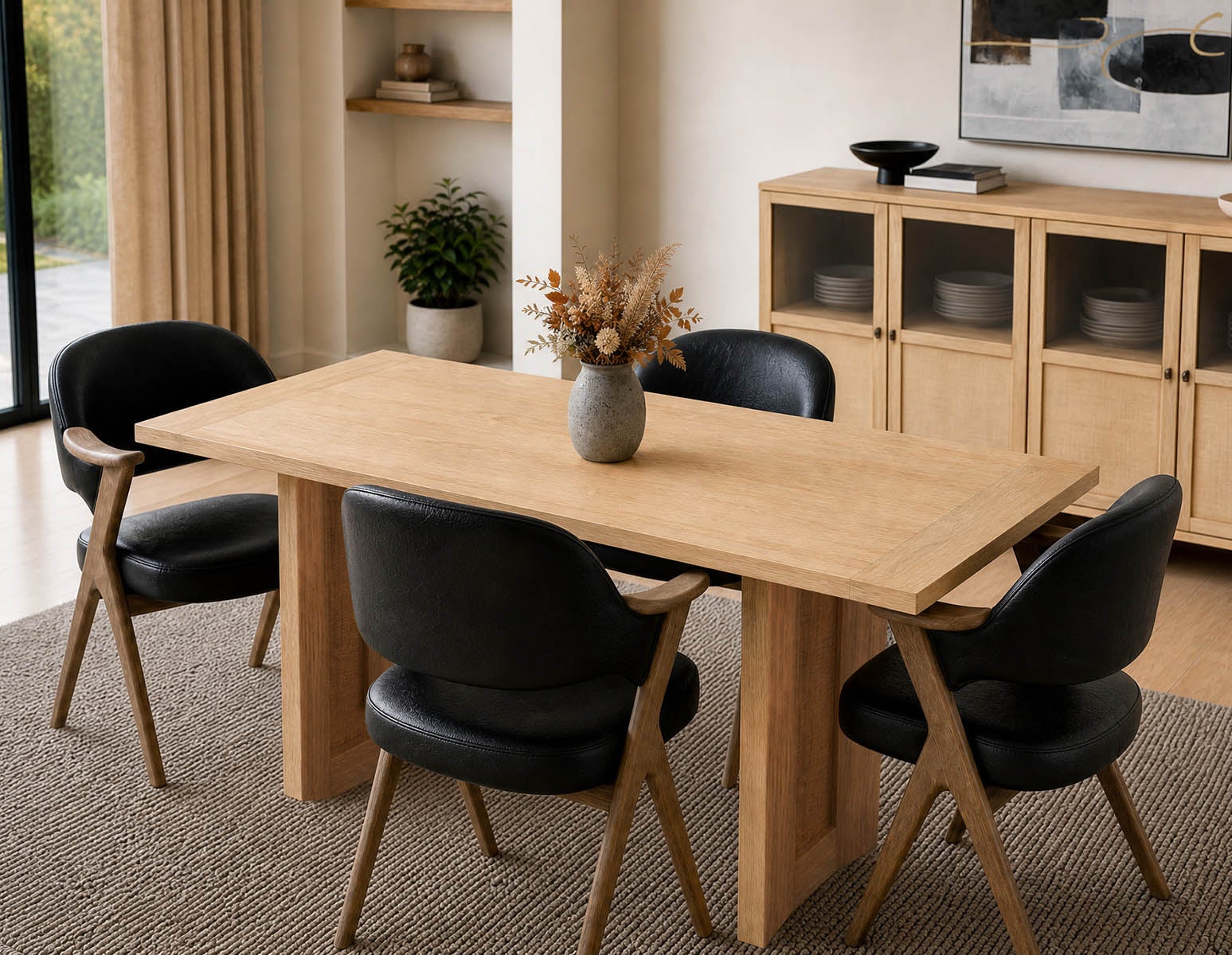 GILLIS modern farmhouse acacia wood dining table 160 cm undefined