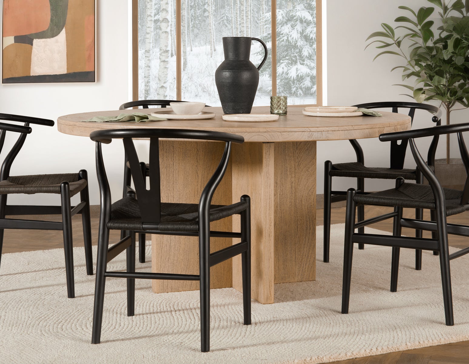 MISTRA recycled timber dining table 150 cm undefined