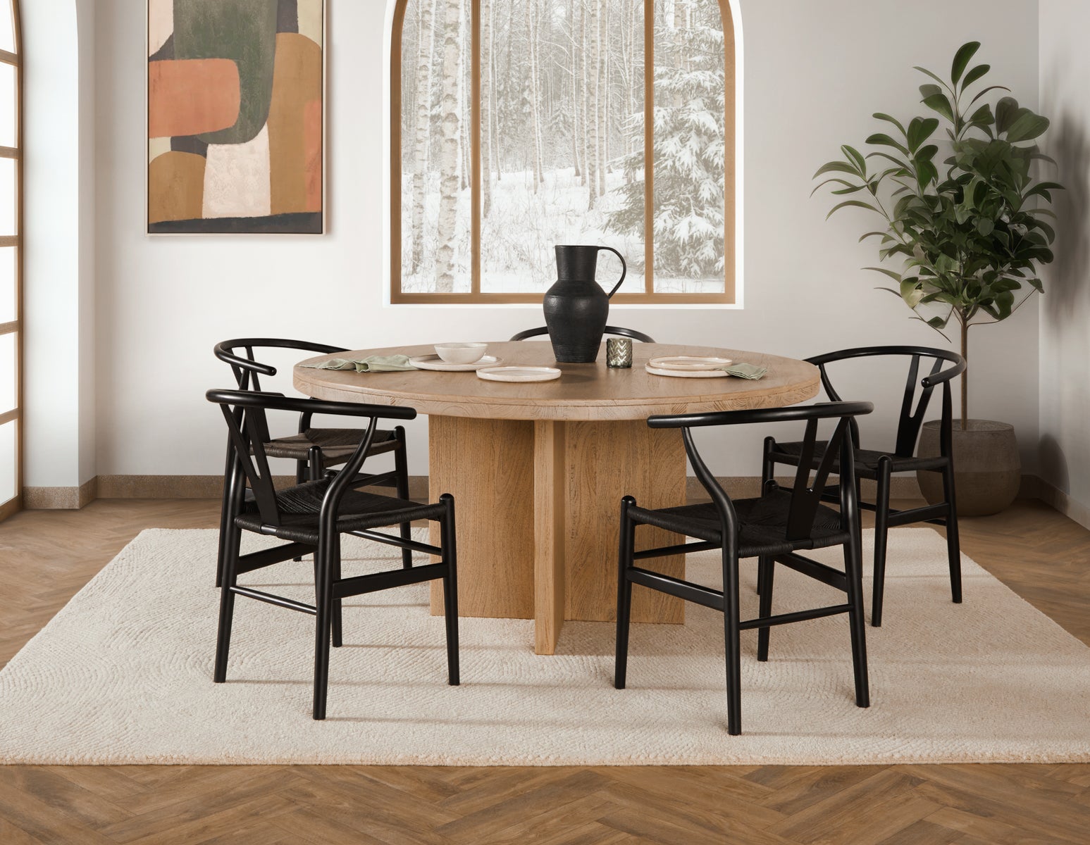 MISTRA recycled timber dining table 150 cm undefined