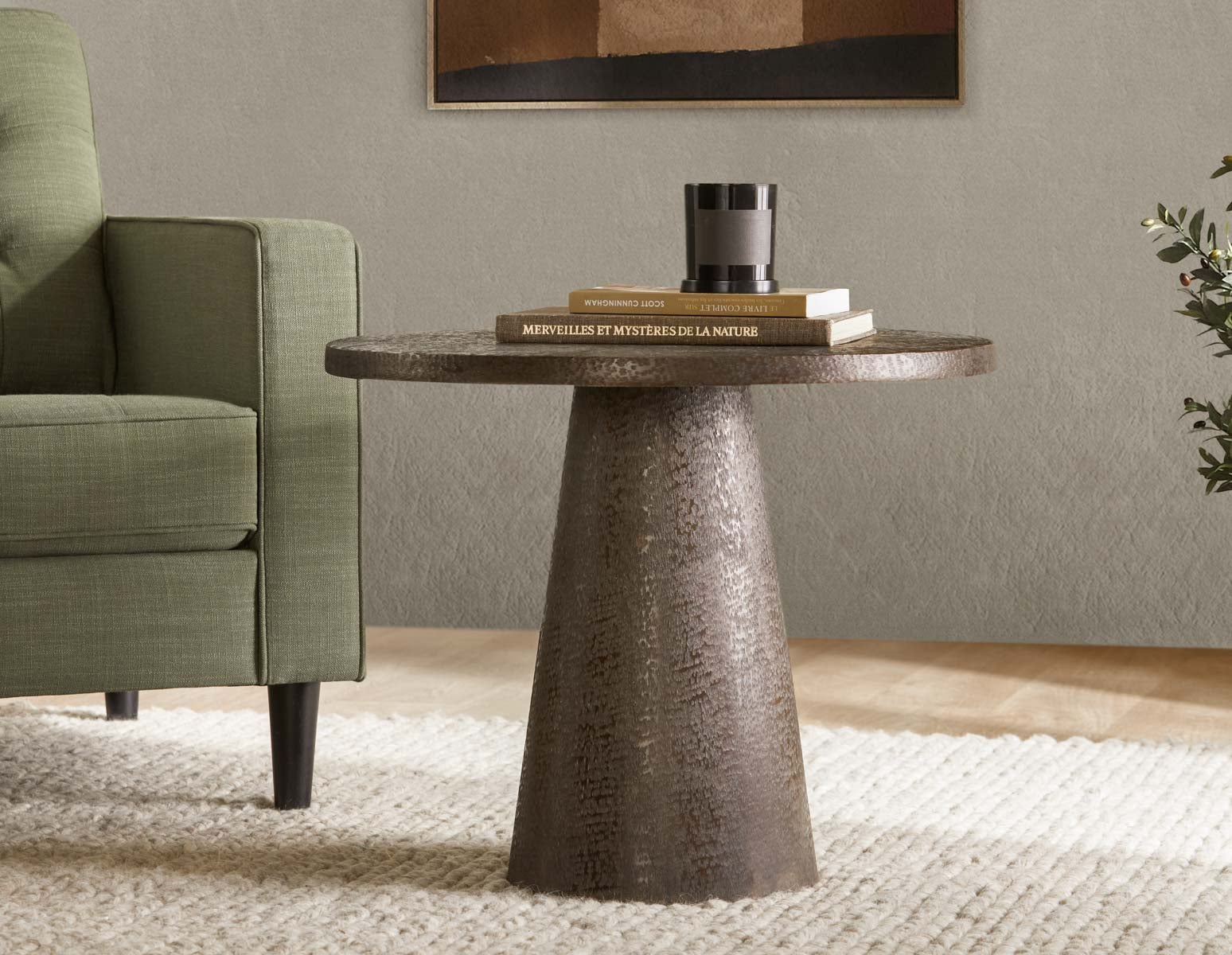 KERALA handcrafted aluminum end table 63 cm undefined