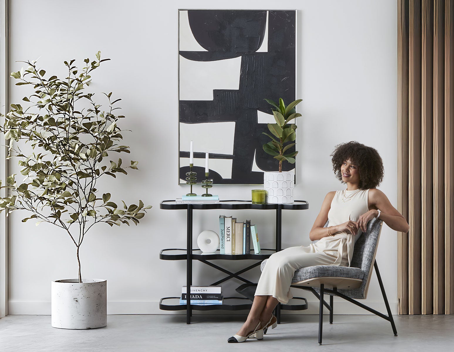 KAYRA 3-tier mirrored Shelves 100 cm undefined