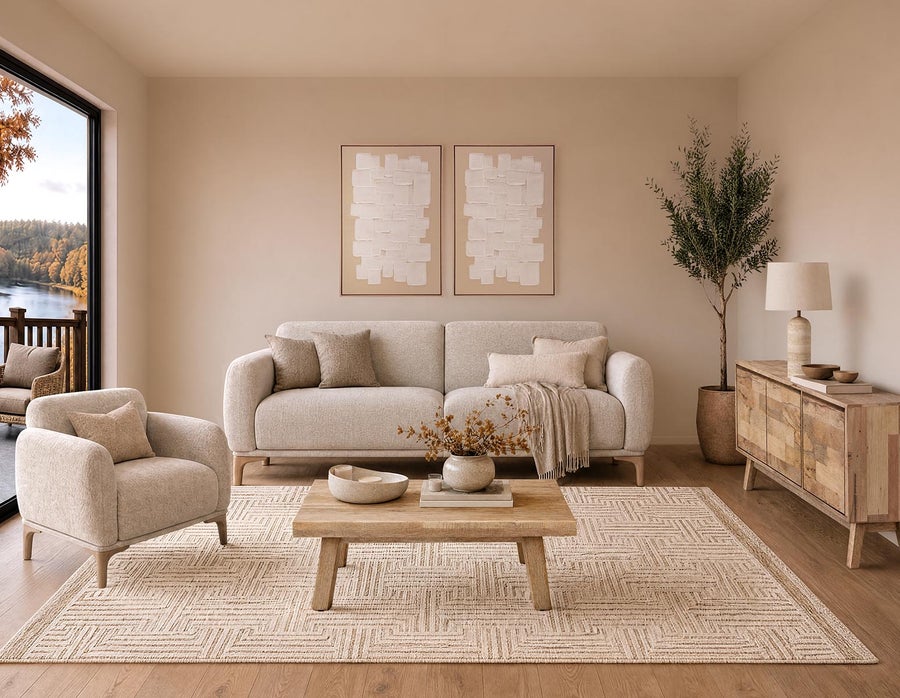 BRUX mid-century modern 3-seater sofa undefined