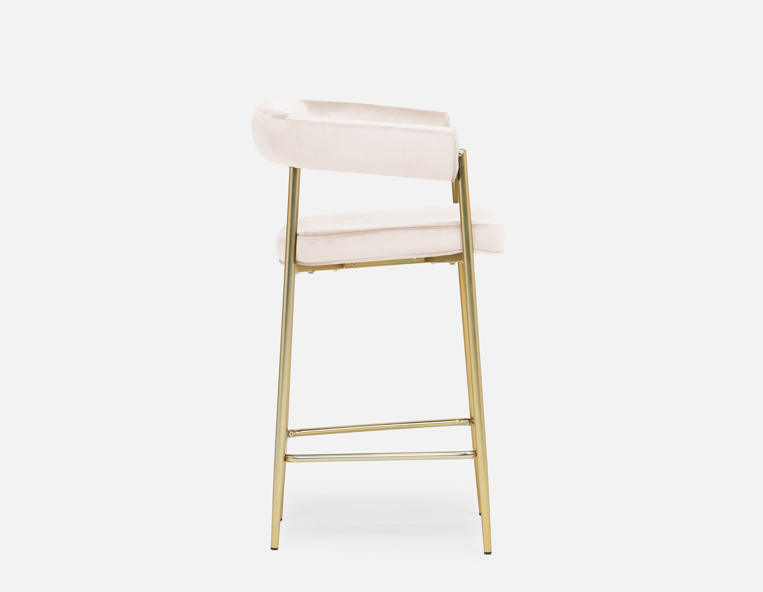 TAURO velvet stool, gold plated frame, seat height 66cm undefined