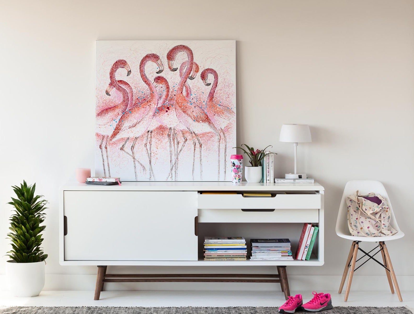 FLAMAND hand-painted wall art 100 cm x 100 cm undefined