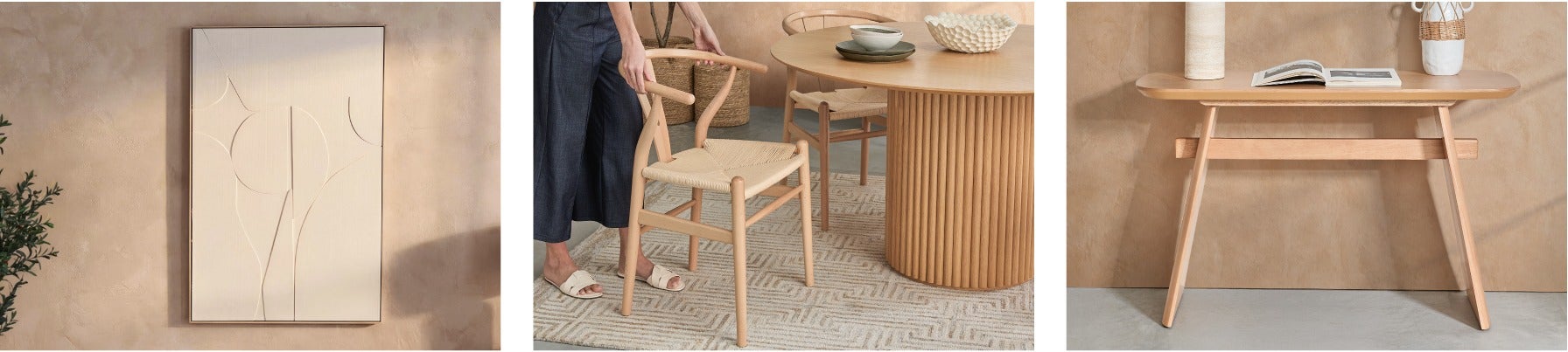 ORSA wall art, DENMARK dining char and SOLENE console table