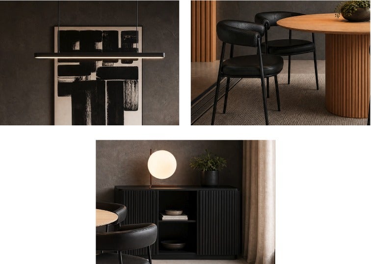 CLEM pendant, TAURO dining chair, RHODES sideboard