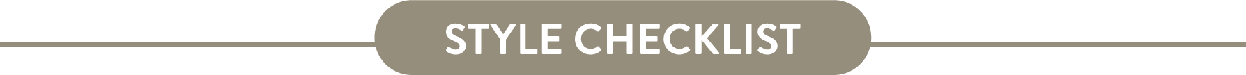 Style checklist