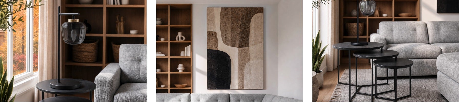 Illumi lampe de table - WEBSTER I giclée encadrée 150 x200 cm - ALMATY ensemble de 3 tables gigognes